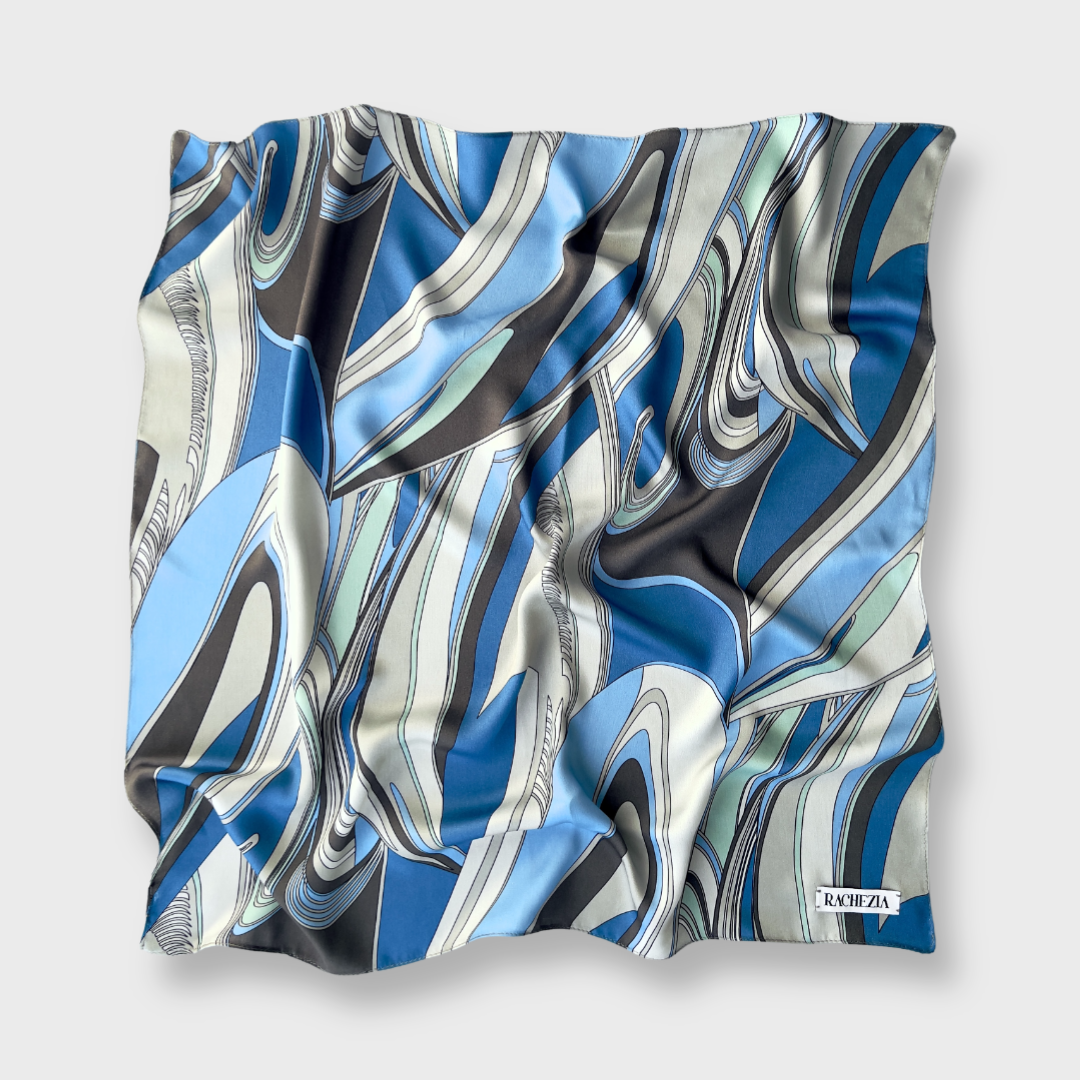 Bandana con fantasia geometrica arricciata - Brezza Marina