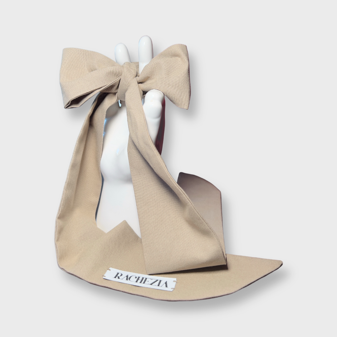 Foulard cravattino beige con fiocco - Golden Retriver 