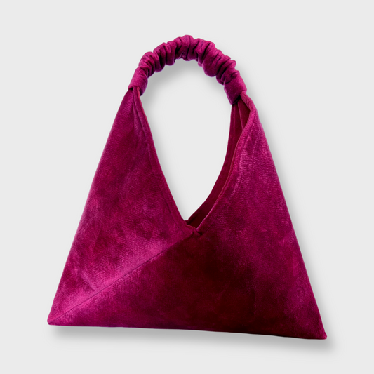 Borsa Origami in velluto bordeaux